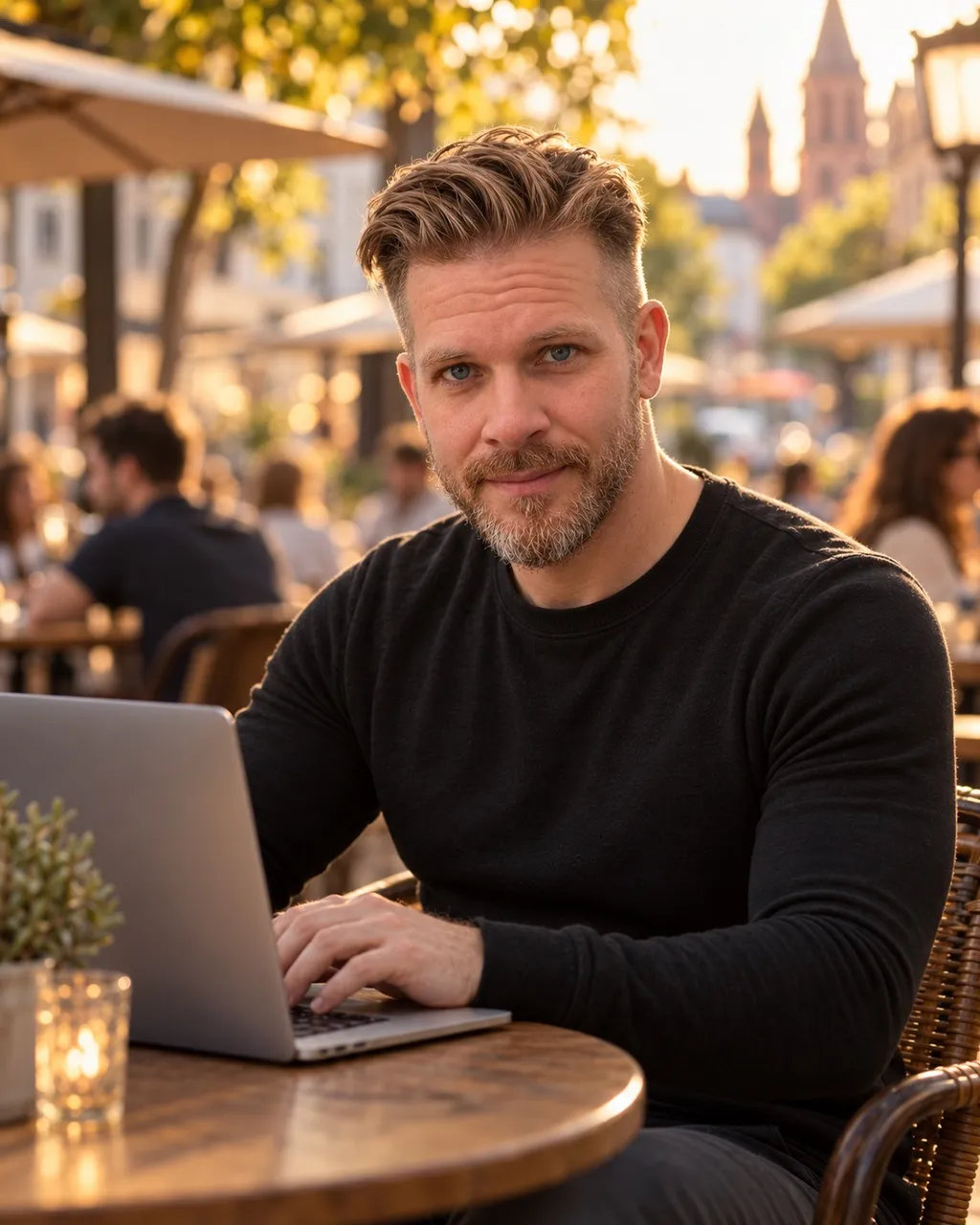 Tobias Lorsbach, Webentwickler aus Mainz, am Laptop